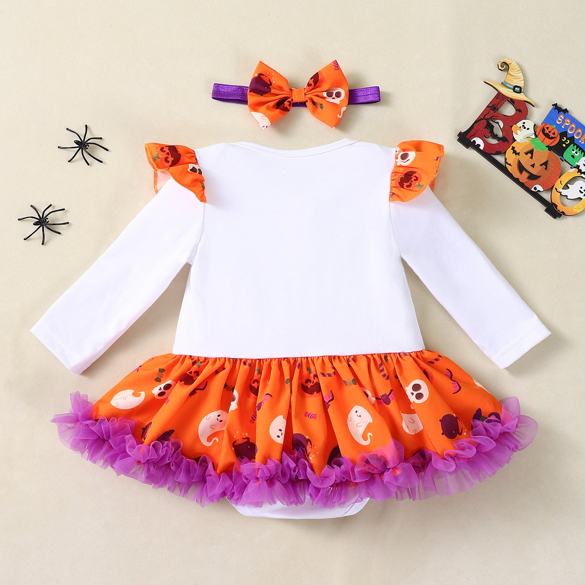 NovibebeCo. Baby Pumpkin Halloween Costume Set with Accessories