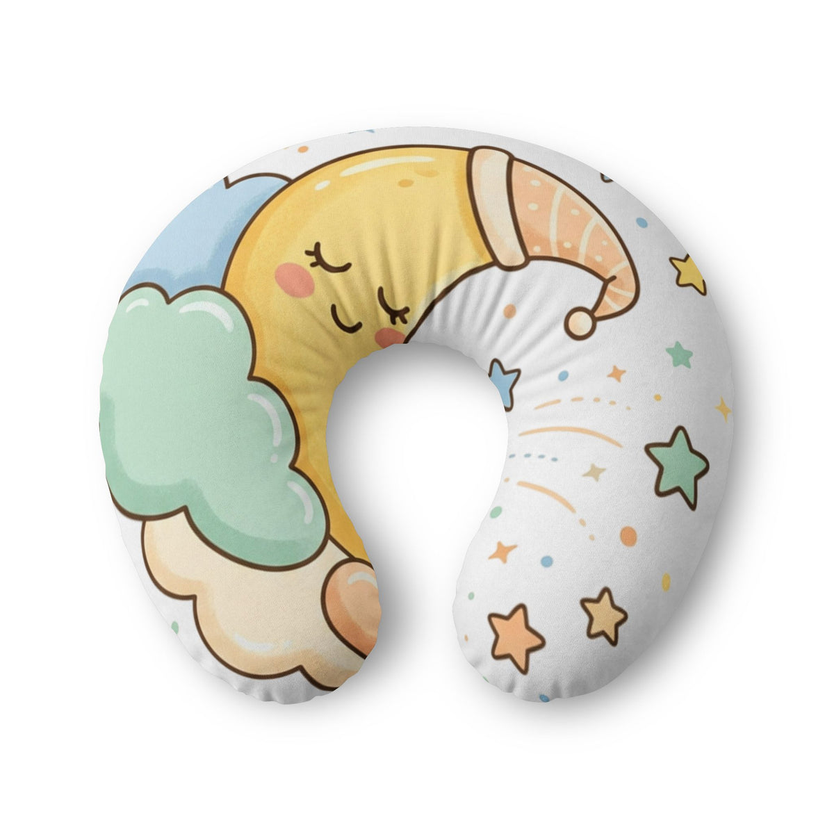 Moon & Stars Nursing Pillow Cover — Soft Stretchy Nursery Print