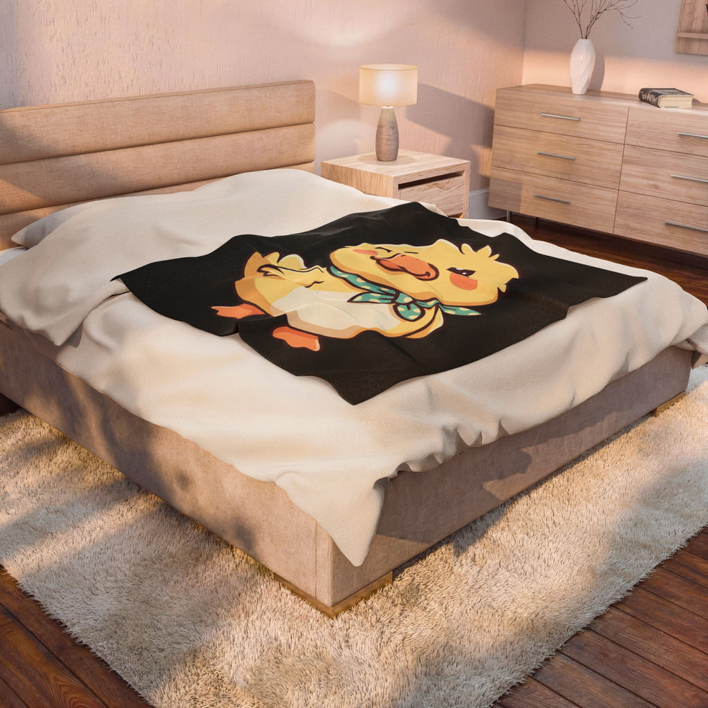 Cute Duck Velveteen Plush Blanket – Soft Cartoon Baby Duck Throw