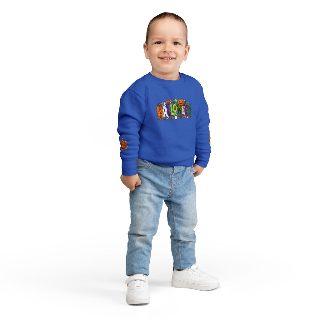 Toddler Sweatshirt — Halloween Pumpkin Jack-O’-Lantern Crewneck for Kids