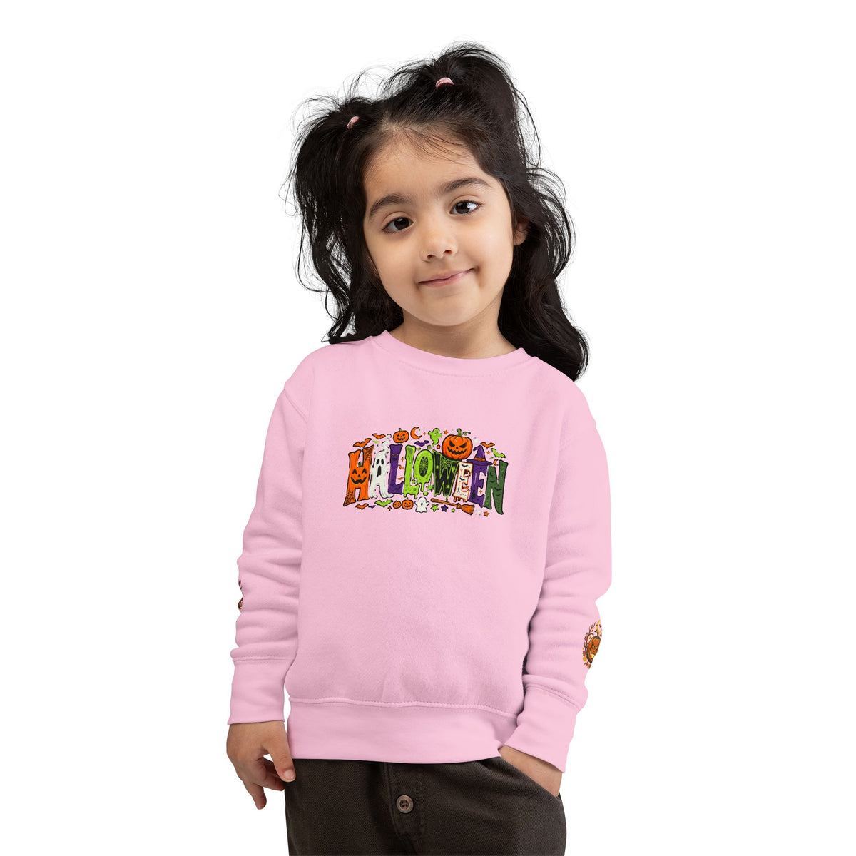 Toddler Sweatshirt — Halloween Pumpkin Jack-O’-Lantern Crewneck for Kids