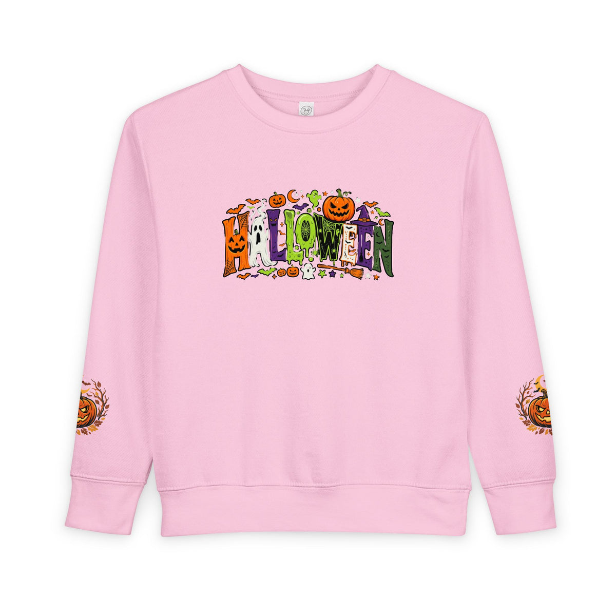 Toddler Sweatshirt — Halloween Pumpkin Jack-O’-Lantern Crewneck for Kids