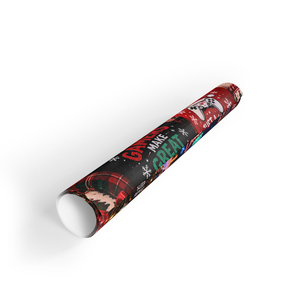 Gamer Christmas Wrapping Paper Roll — 'Good Gamers Make Great Friends' Holiday Gift Wrap