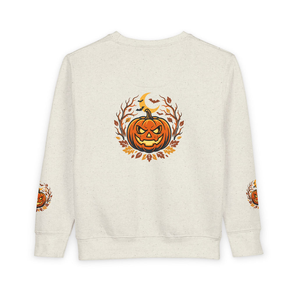 Toddler Sweatshirt — Halloween Pumpkin Jack-O’-Lantern Crewneck for Kids