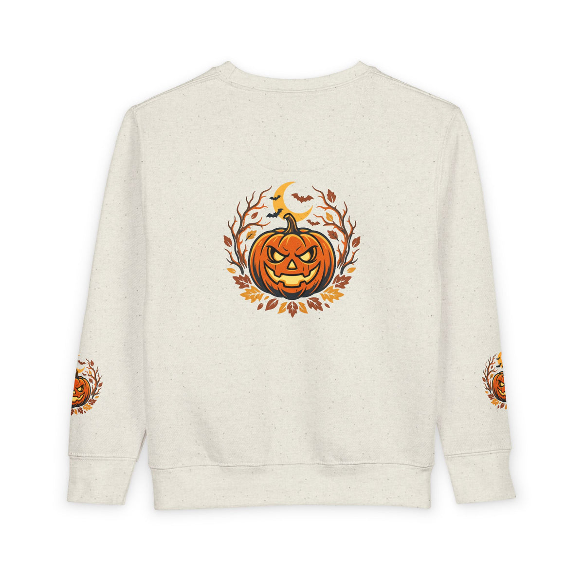 Toddler Sweatshirt — Halloween Pumpkin Jack-O’-Lantern Crewneck for Kids