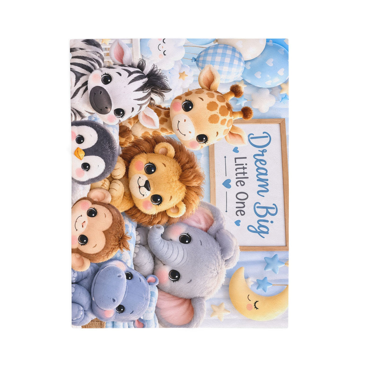 Dream Big Baby Animal Velveteen Plush Blanket