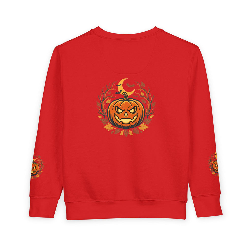 Toddler Sweatshirt — Halloween Pumpkin Jack-O’-Lantern Crewneck for Kids