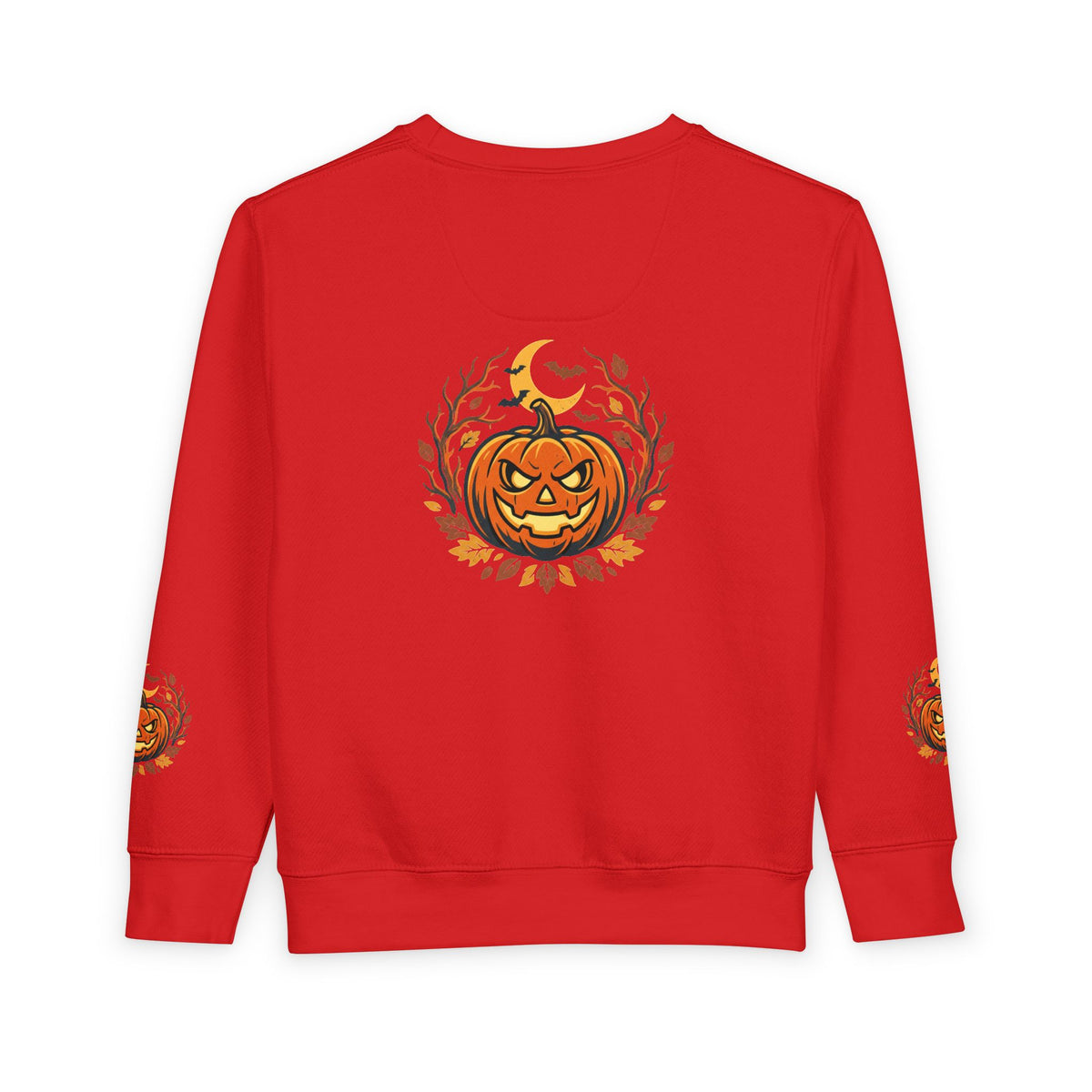 Toddler Sweatshirt — Halloween Pumpkin Jack-O’-Lantern Crewneck for Kids