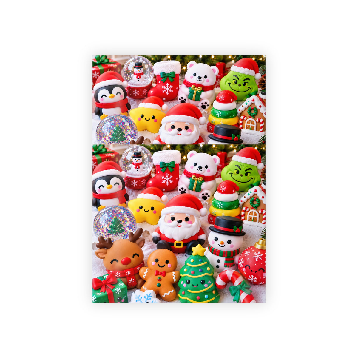 Cute Christmas Wrapping Paper Roll — Festive Santa, Reindeer & Holiday Characters
