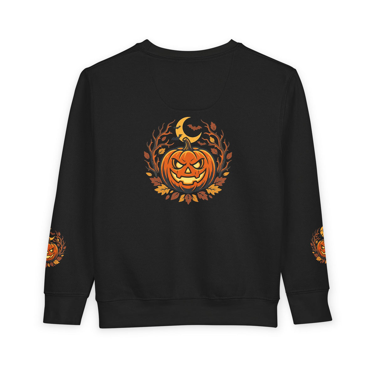Toddler Sweatshirt — Halloween Pumpkin Jack-O’-Lantern Crewneck for Kids