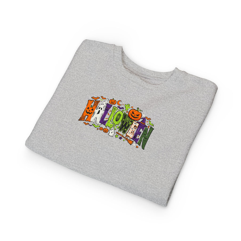 Toddler Sweatshirt — Halloween Pumpkin Jack-O’-Lantern Crewneck for Kids