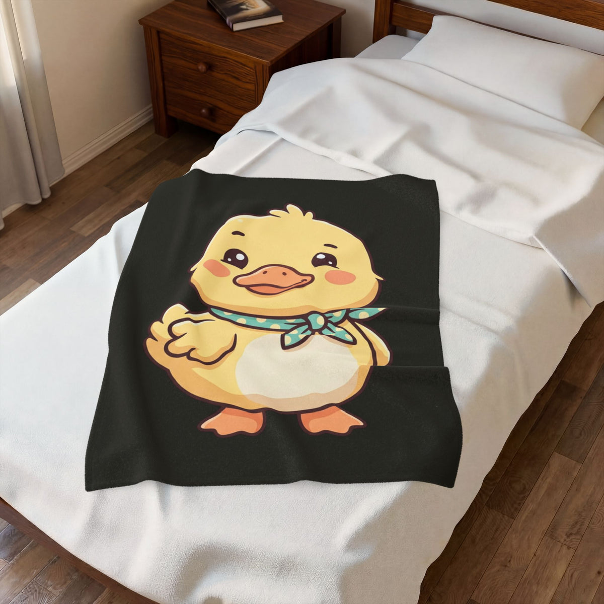 Cute Duck Velveteen Plush Blanket – Soft Cartoon Baby Duck Throw