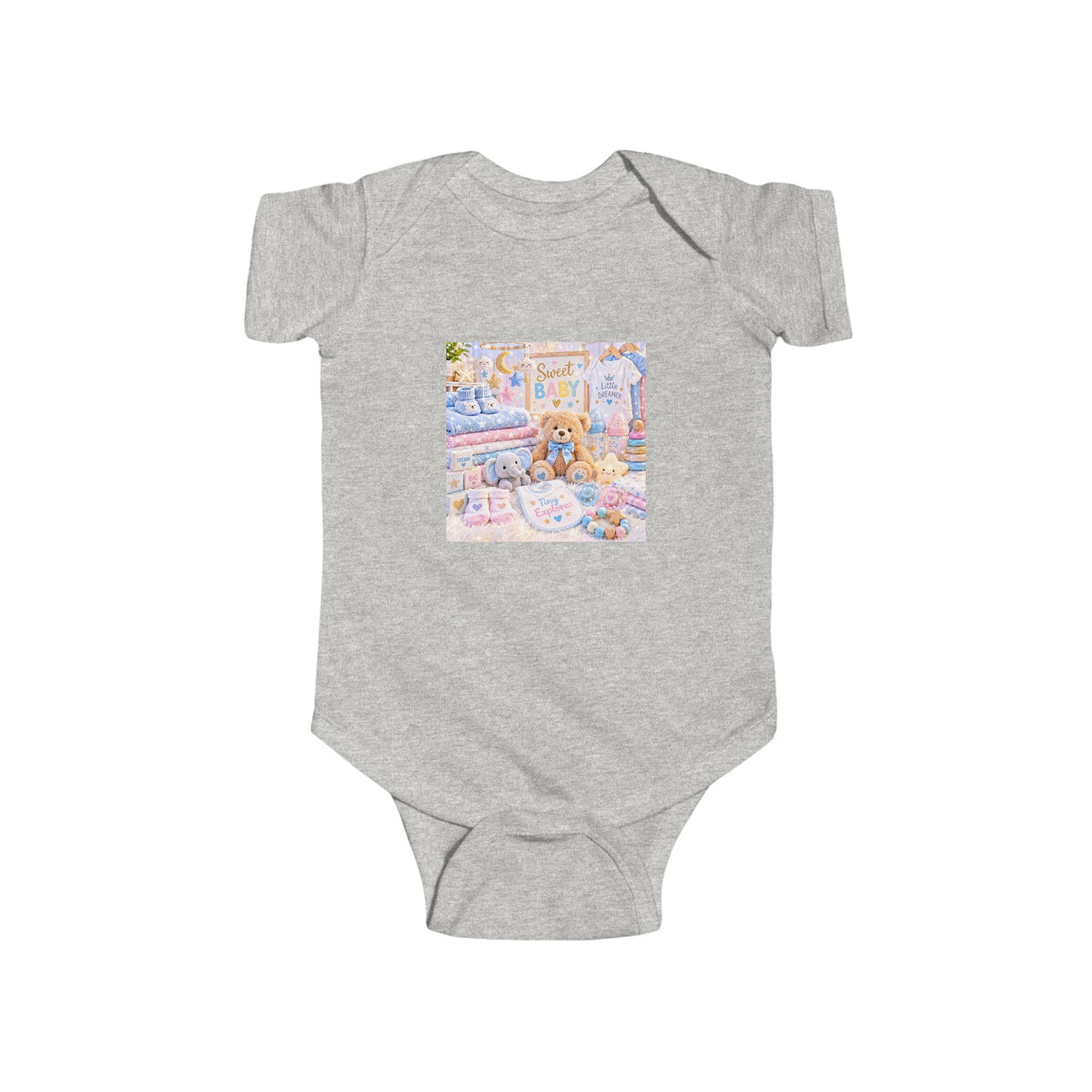 Pastel Nursery Baby Bodysuit — Cute Plush Toys Print