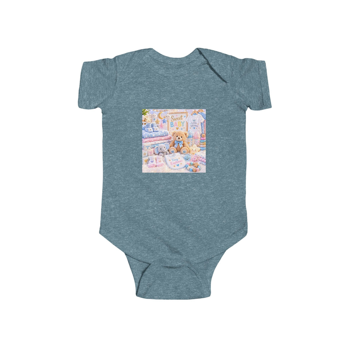 Pastel Nursery Baby Bodysuit — Cute Plush Toys Print