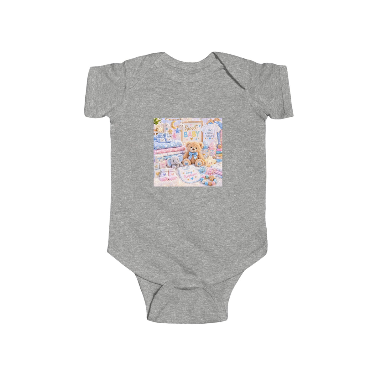 Pastel Nursery Baby Bodysuit — Cute Plush Toys Print