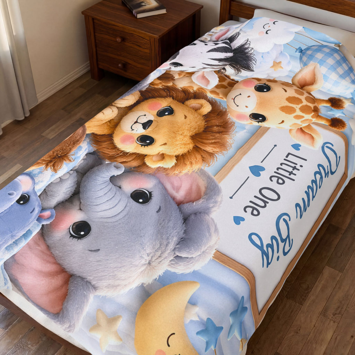 Dream Big Baby Animal Velveteen Plush Blanket