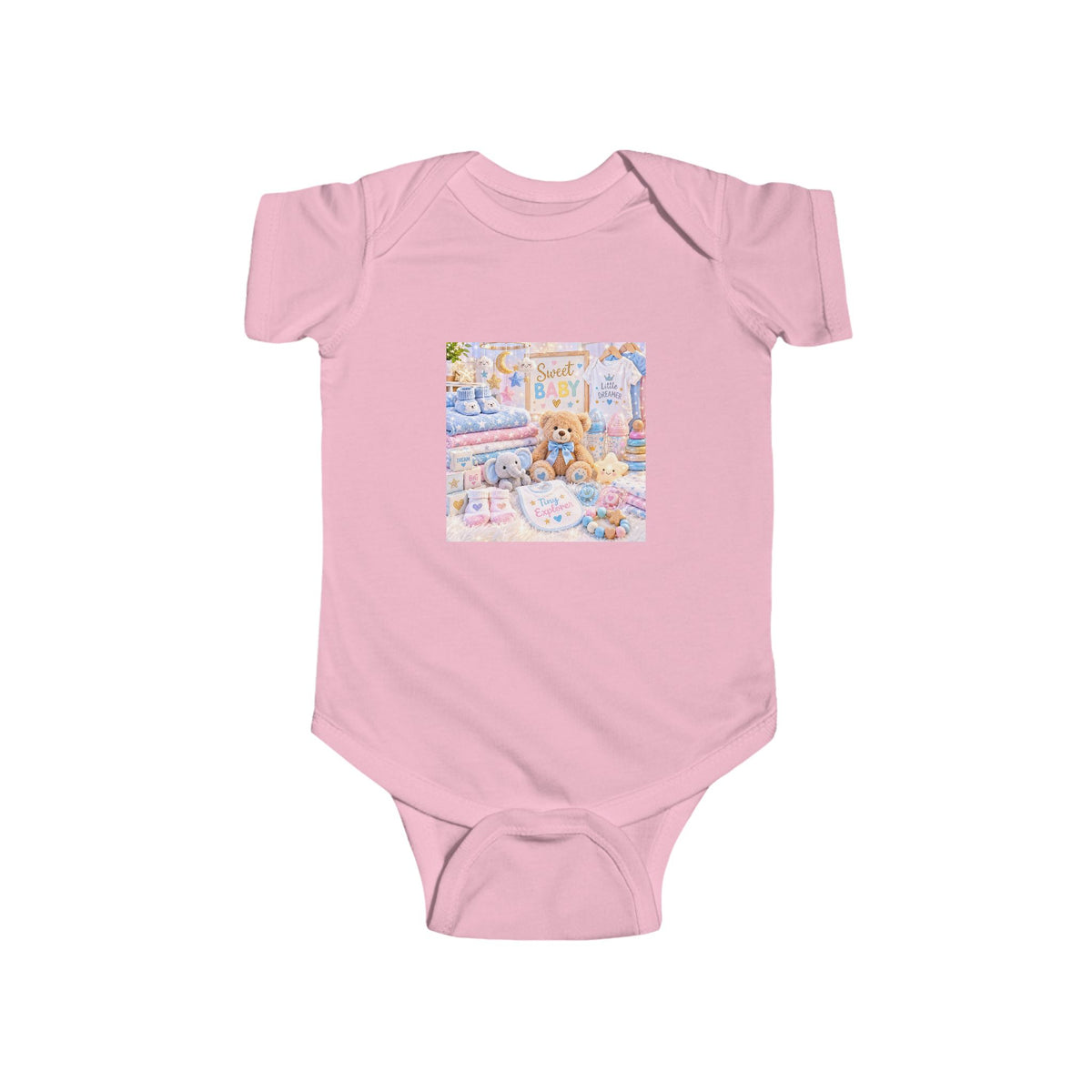 Pastel Nursery Baby Bodysuit — Cute Plush Toys Print