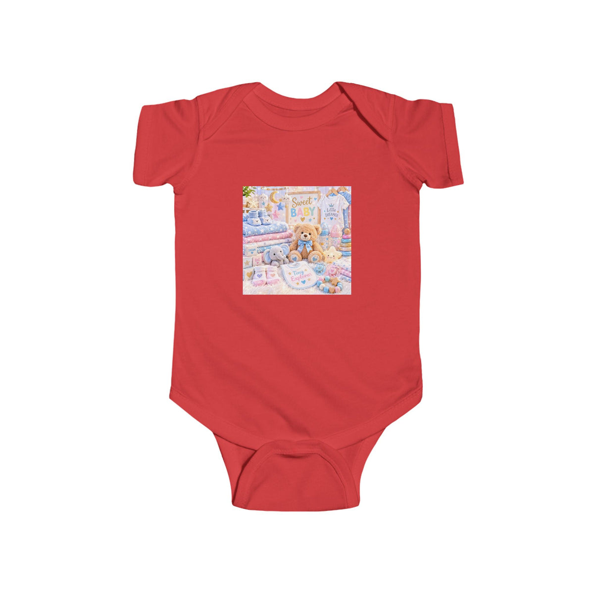 Pastel Nursery Baby Bodysuit — Cute Plush Toys Print
