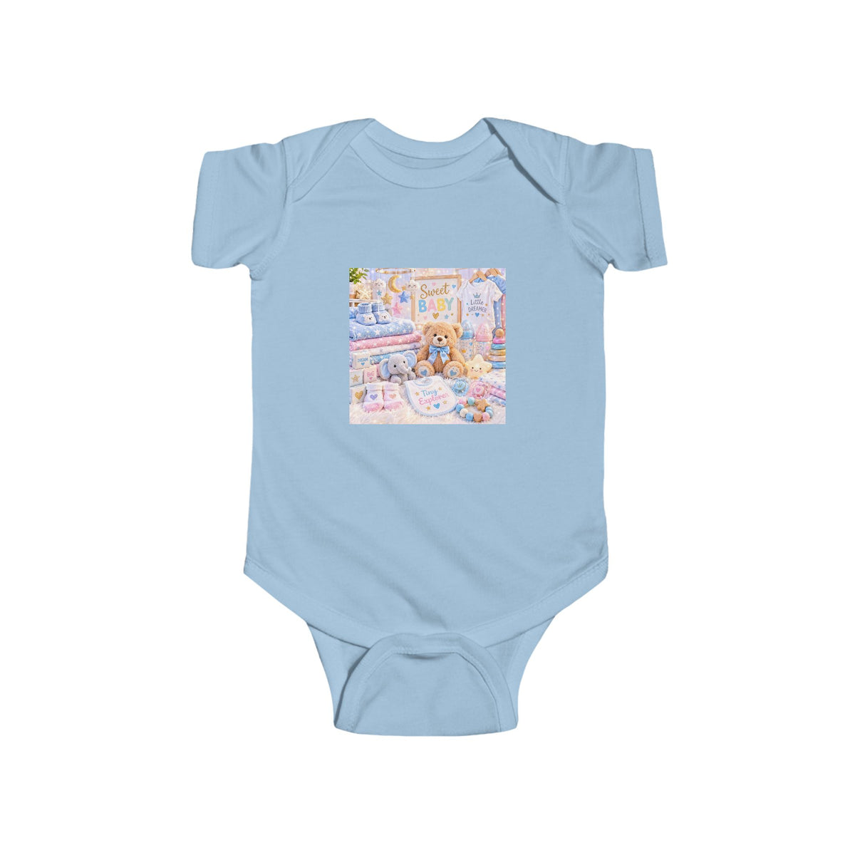 Pastel Nursery Baby Bodysuit — Cute Plush Toys Print