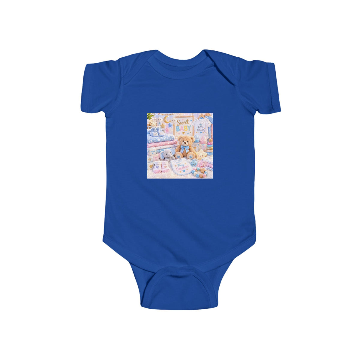 Pastel Nursery Baby Bodysuit — Cute Plush Toys Print