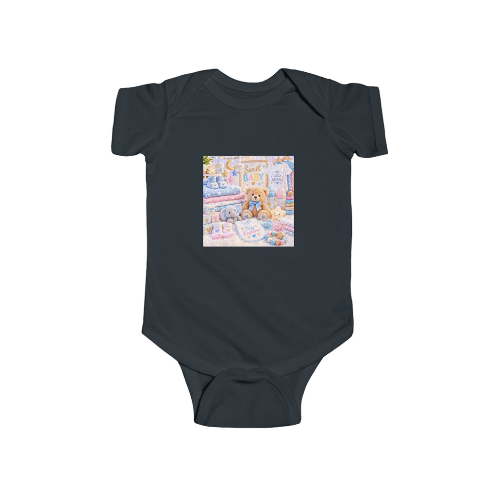 Pastel Nursery Baby Bodysuit — Cute Plush Toys Print