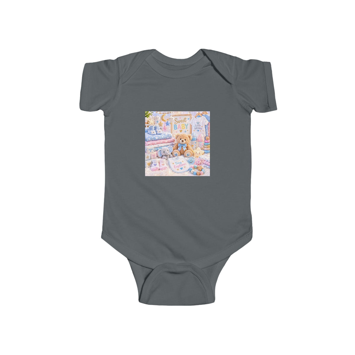 Pastel Nursery Baby Bodysuit — Cute Plush Toys Print