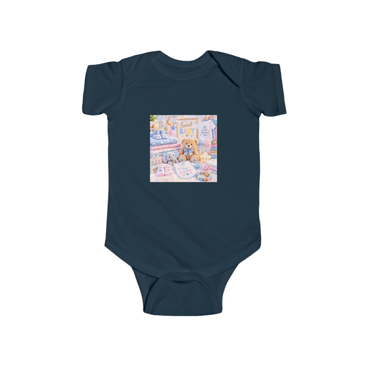 Pastel Nursery Baby Bodysuit — Cute Plush Toys Print