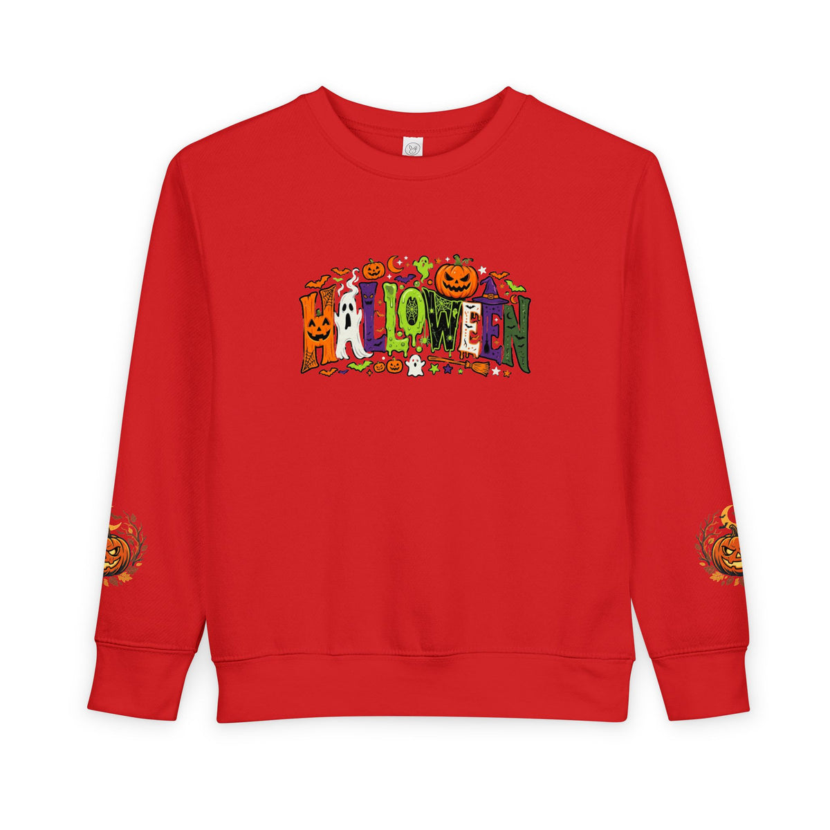 Toddler Sweatshirt — Halloween Pumpkin Jack-O’-Lantern Crewneck for Kids