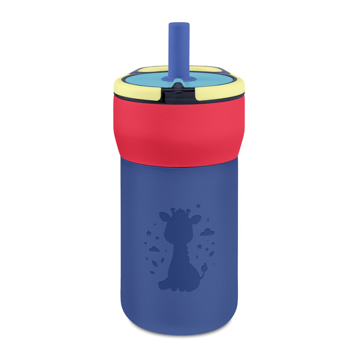 Kids 12oz Leakproof Straw Tumbler — Engraved Cute Giraffe Design