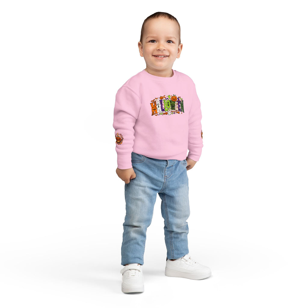 Toddler Sweatshirt — Halloween Pumpkin Jack-O’-Lantern Crewneck for Kids