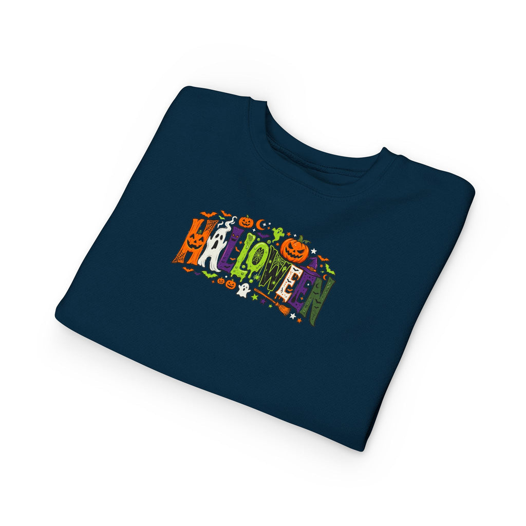 Toddler Sweatshirt — Halloween Pumpkin Jack-O’-Lantern Crewneck for Kids