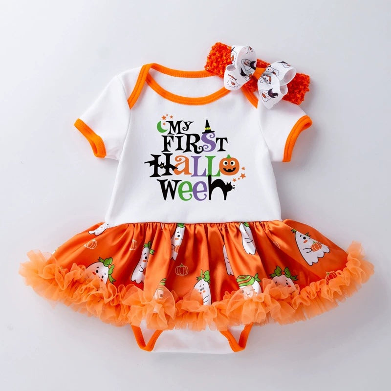 Baby Halloween Romper Dress & Hair Accessory Set