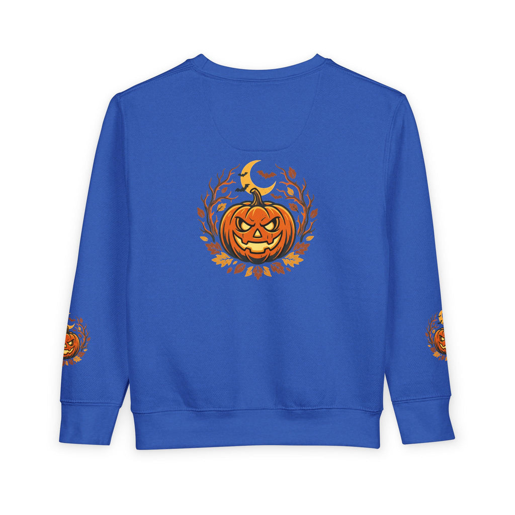 Toddler Sweatshirt — Halloween Pumpkin Jack-O’-Lantern Crewneck for Kids