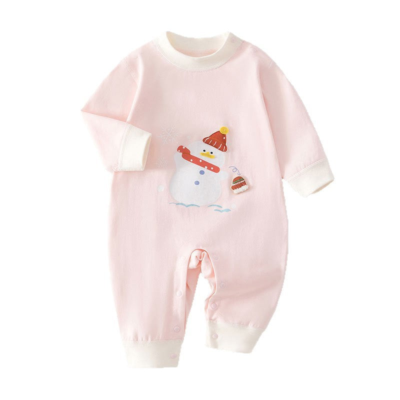 Baby Long-Sleeve Snowman Jumpsuit
