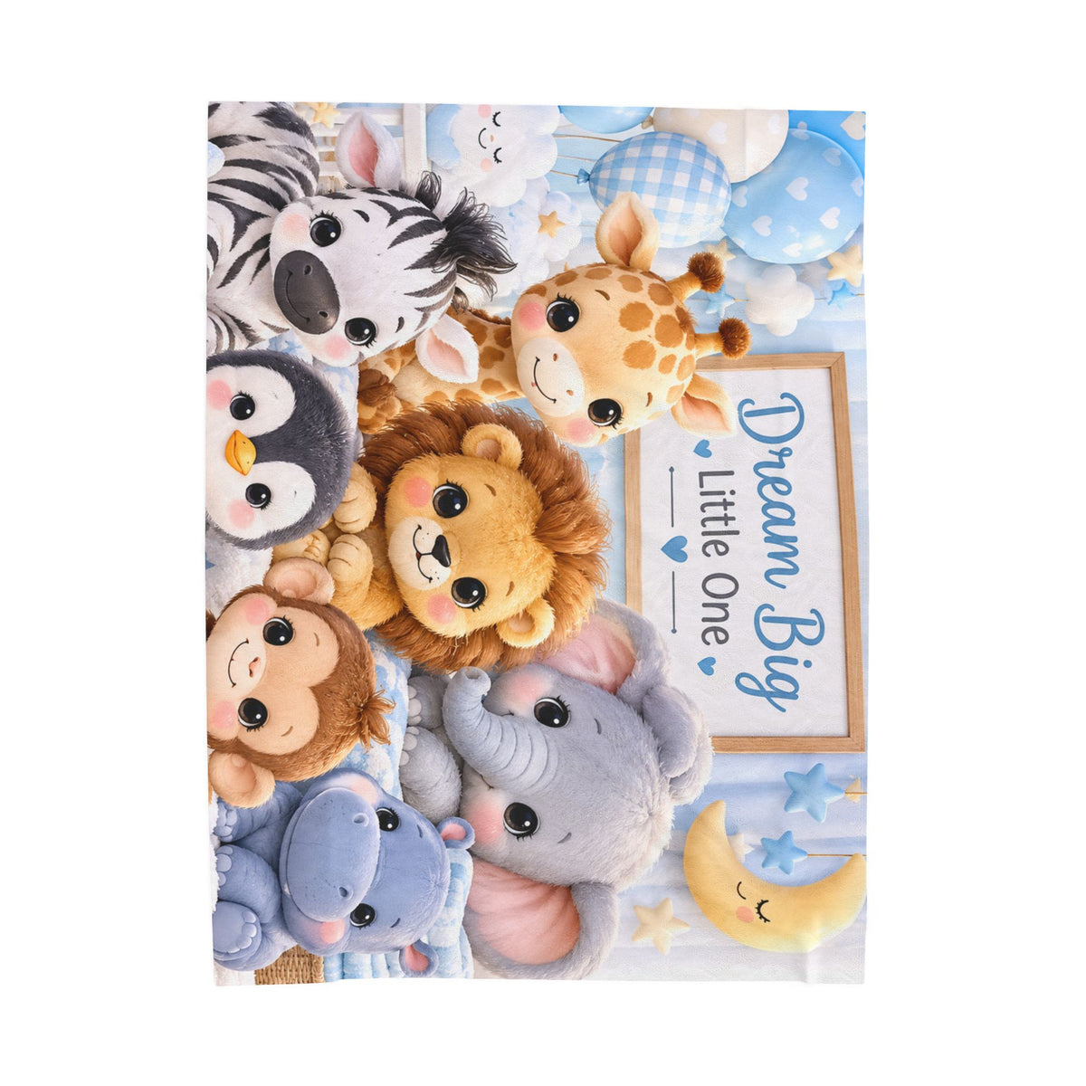 Dream Big Baby Animal Velveteen Plush Blanket