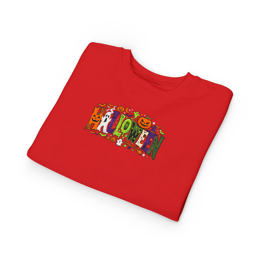 Toddler Sweatshirt — Halloween Pumpkin Jack-O’-Lantern Crewneck for Kids