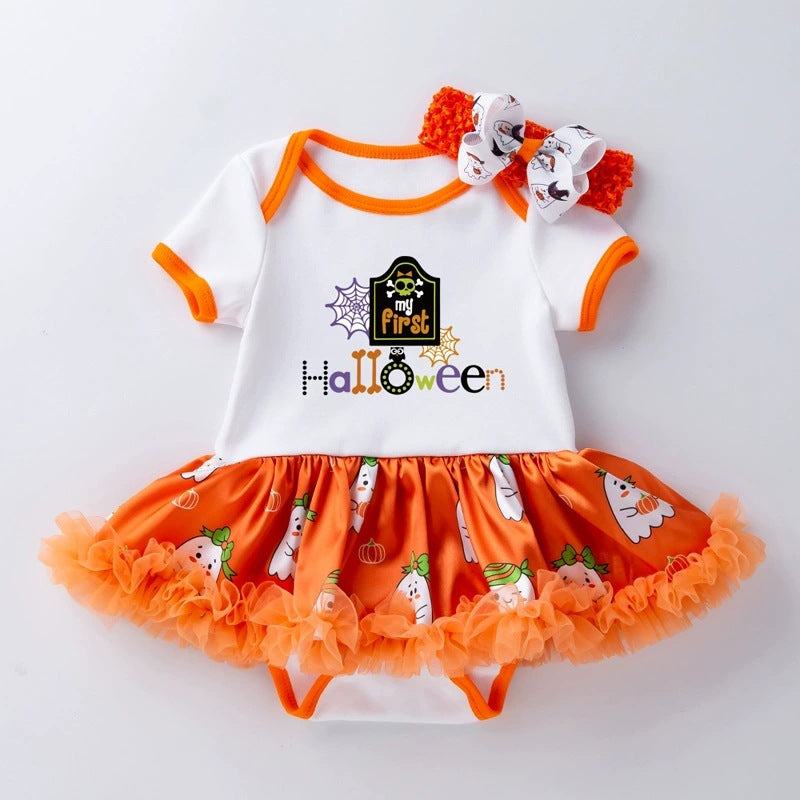 Baby Halloween Romper Dress & Hair Accessory Set