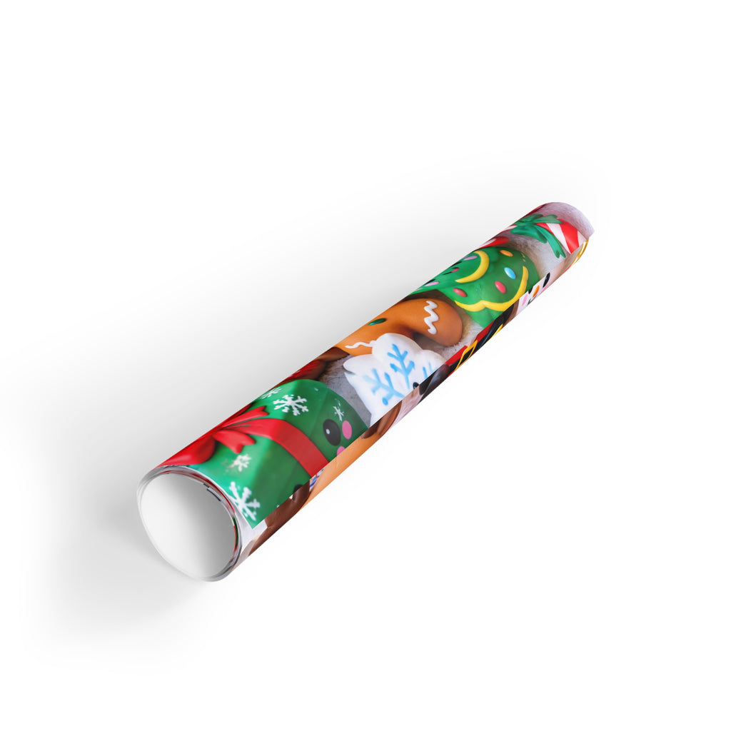 Cute Christmas Wrapping Paper Roll — Festive Santa, Reindeer & Holiday Characters