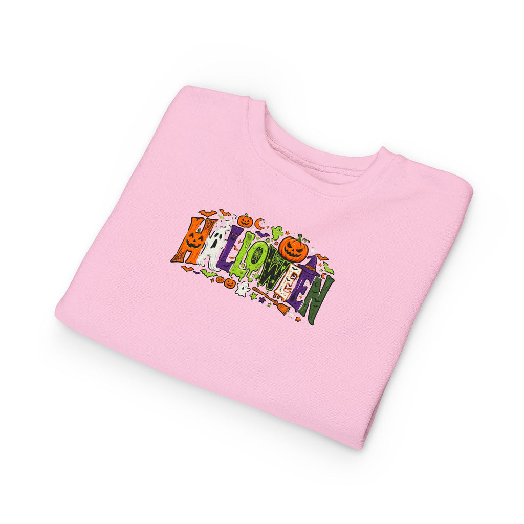 Toddler Sweatshirt — Halloween Pumpkin Jack-O’-Lantern Crewneck for Kids