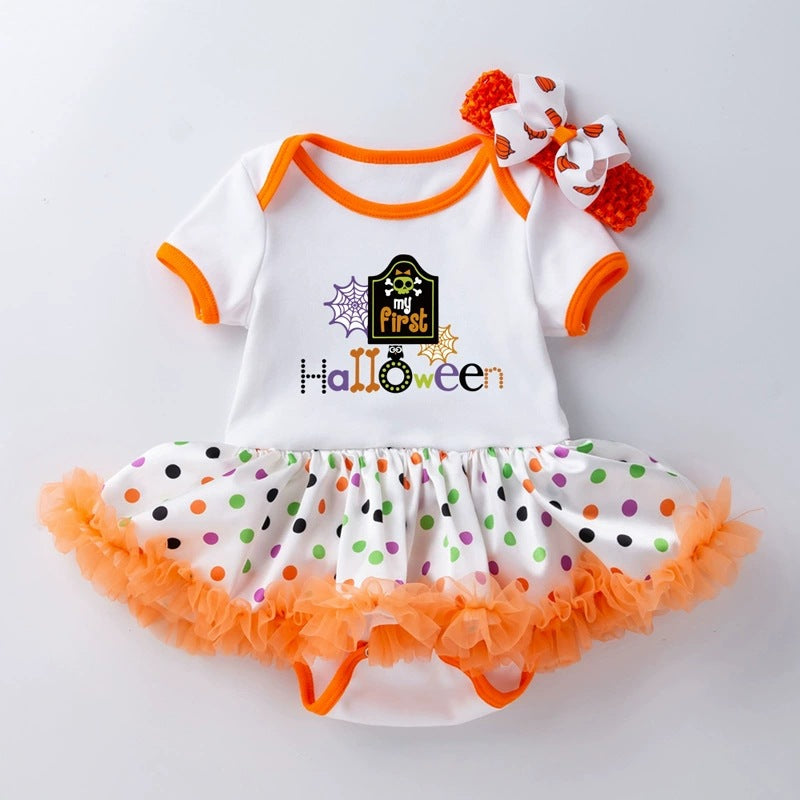 Baby Halloween Romper Dress & Hair Accessory Set