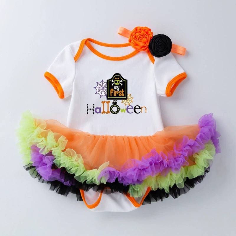 Baby Halloween Romper Dress & Hair Accessory Set