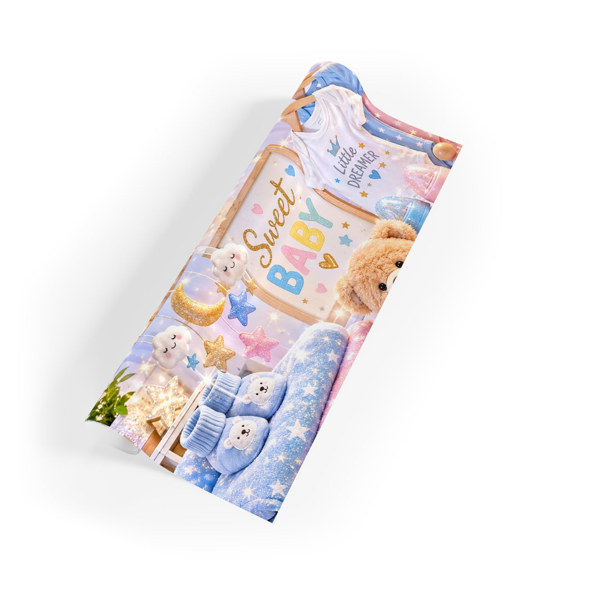 Baby Shower Gift Wrap Roll — Teddy Nursery Pattern