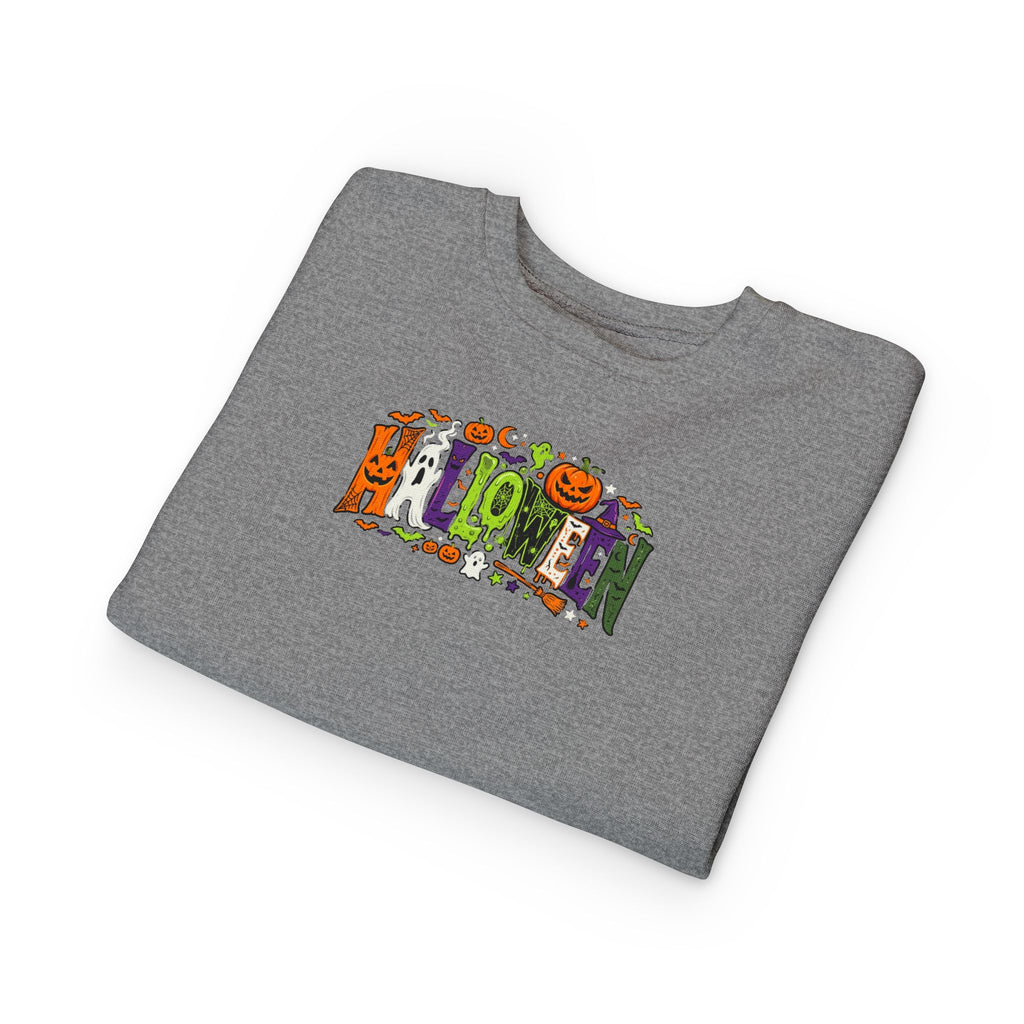 Toddler Sweatshirt — Halloween Pumpkin Jack-O’-Lantern Crewneck for Kids