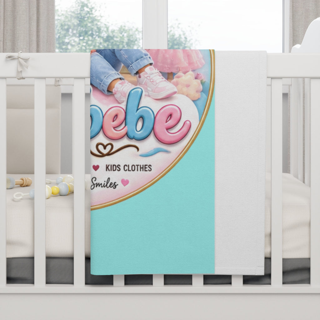 Baby Blanket — Novibebe Co. Soft Fleece Newborn & Toddler Throw, Cute Kids Logo Design