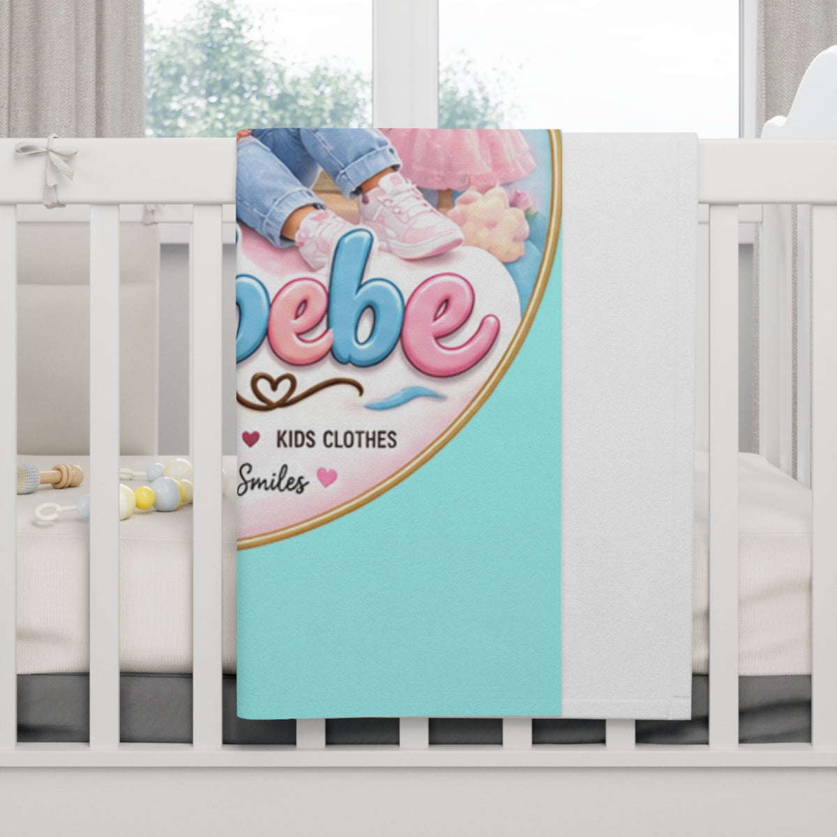 Baby Blanket — Novibebe Co. Soft Fleece Newborn & Toddler Throw, Cute Kids Logo Design