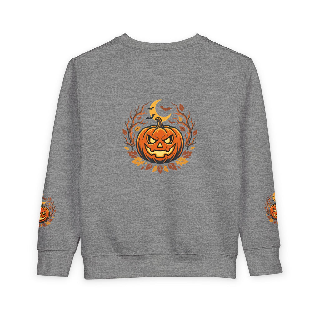 Toddler Sweatshirt — Halloween Pumpkin Jack-O’-Lantern Crewneck for Kids