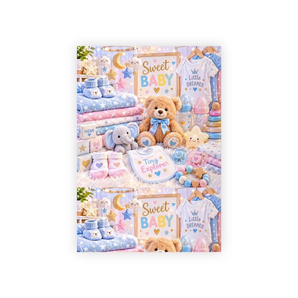 Baby Shower Gift Wrap Roll — Teddy Nursery Pattern