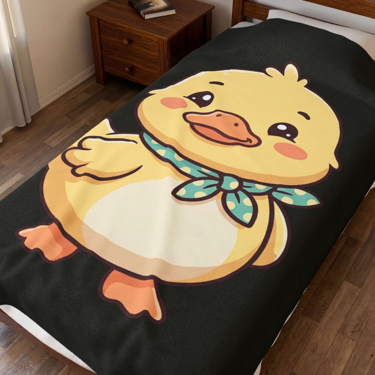 Cute Duck Velveteen Plush Blanket – Soft Cartoon Baby Duck Throw