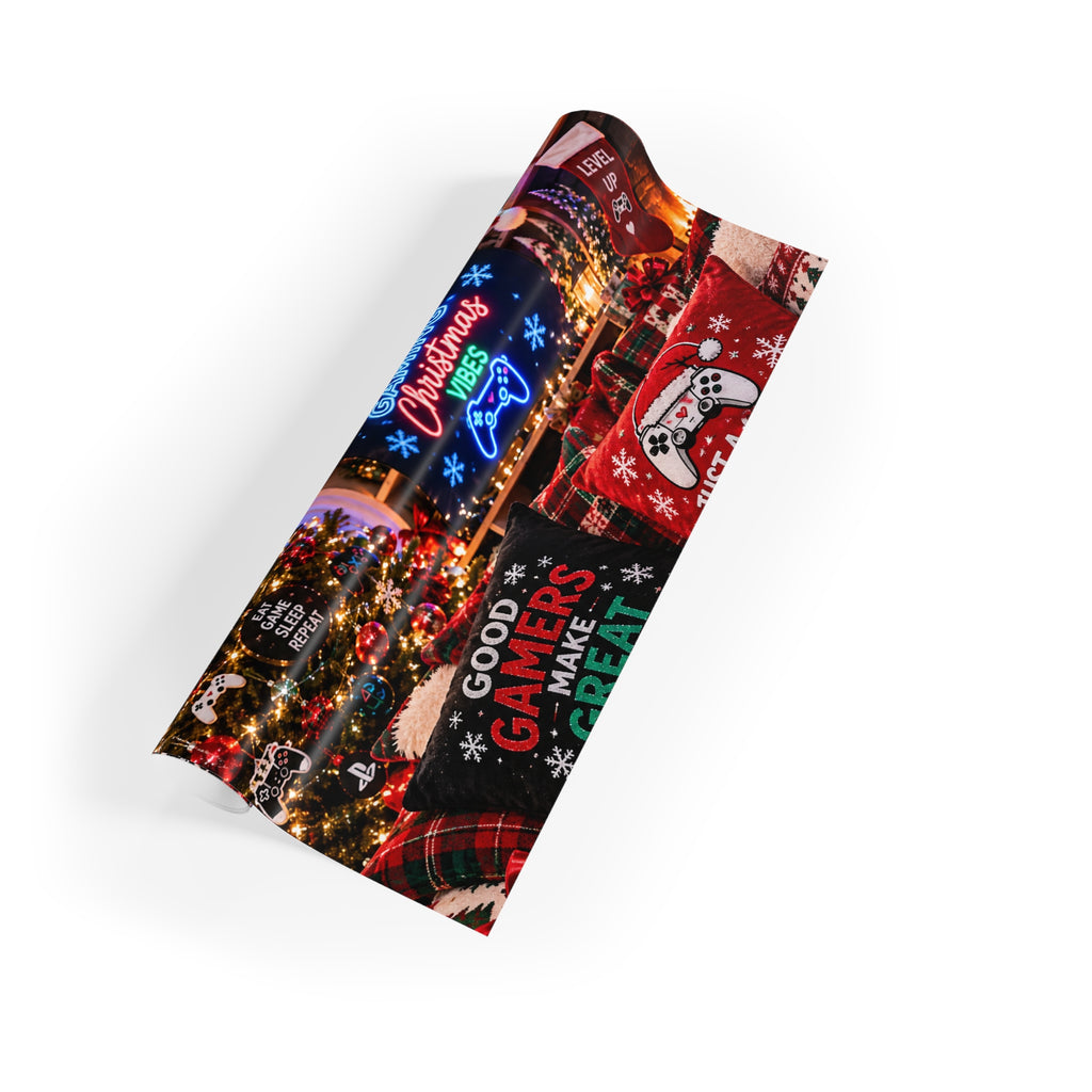 Gamer Christmas Wrapping Paper Roll — 'Good Gamers Make Great Friends' Holiday Gift Wrap