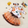 Baby Girl Maple Leaf Pumpkin Halloween Outfit Set